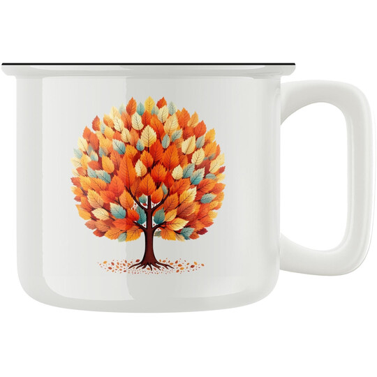 Keramický retro hrnek "Barevný strom"