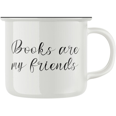 Keramický retro hrnek "Books are my friends"