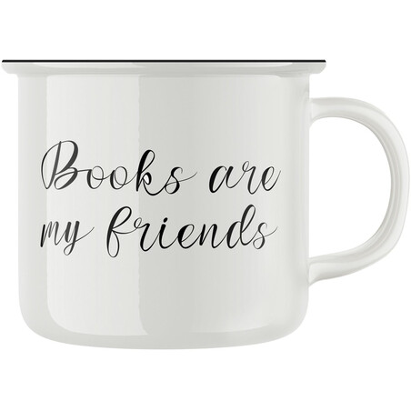 Keramický retro hrnek "Books are my friends"