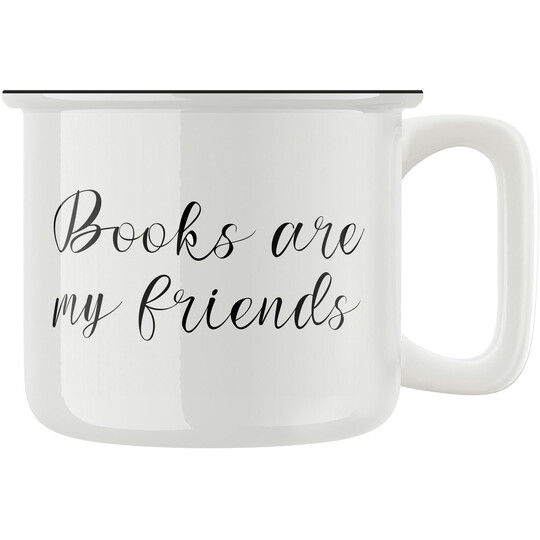 Keramický retro hrnek "Books are my friends"