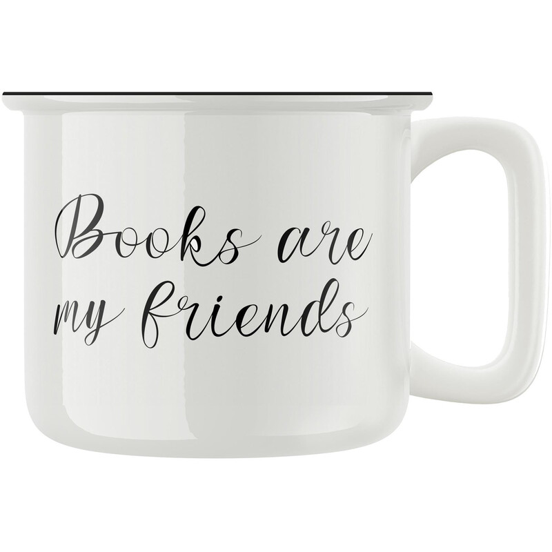 Keramický retro hrnek "Books are my friends"