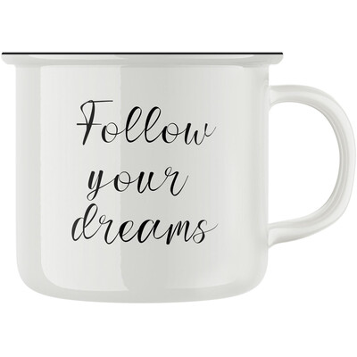 Keramický retro hrnek "Follow your dreams"