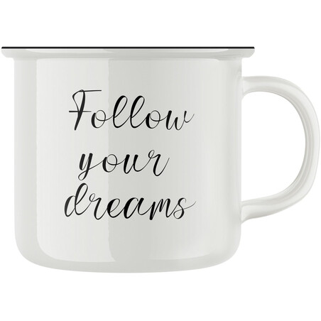 Keramický retro hrnek "Follow your dreams"