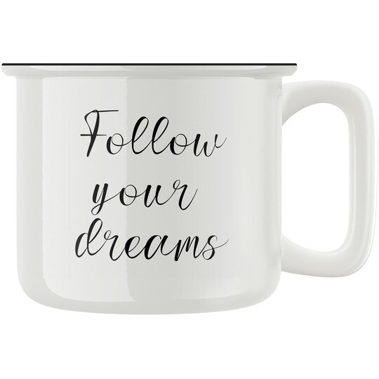 Keramický retro hrnek "Follow your dreams"