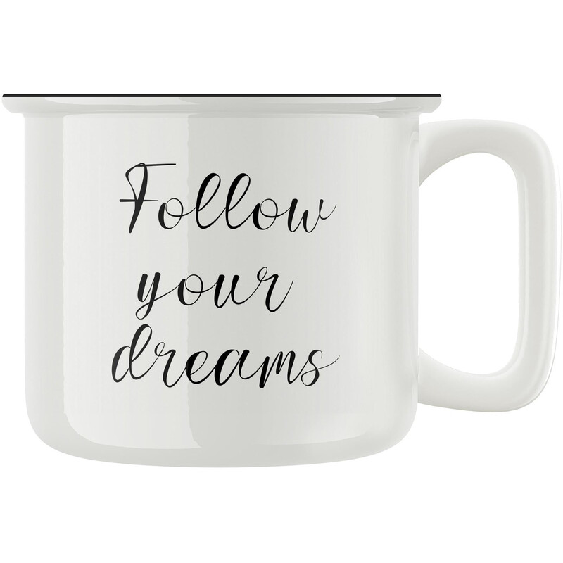 Keramický retro hrnek "Follow your dreams"
