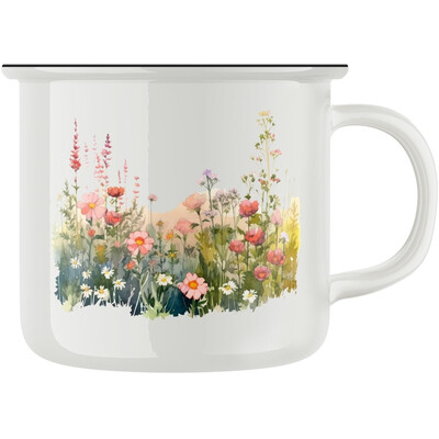 Keramický retro hrnek "Horské kvítí"