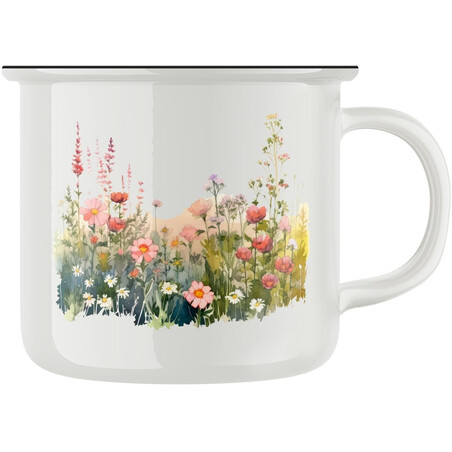 Keramický retro hrnek "Horské kvítí"