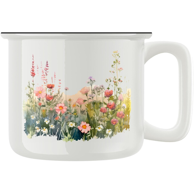 Keramický retro hrnek "Horské kvítí"