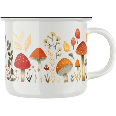 Keramický retro hrnek "Houby"