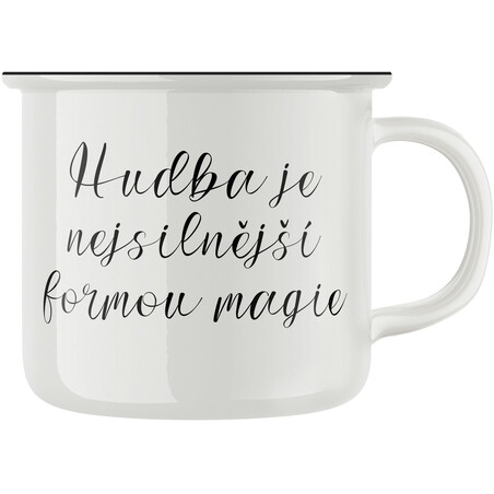 Keramický retro hrnek "Hudba je nejsilnější formou magie"