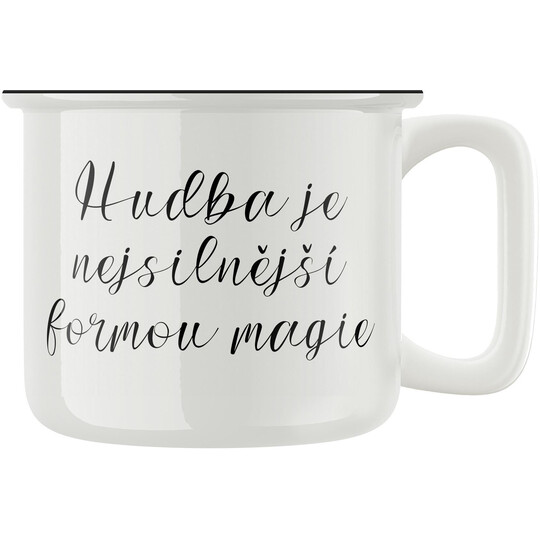 Keramický retro hrnek "Hudba je nejsilnější formou magie"