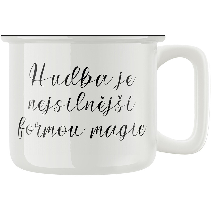 Keramický retro hrnek "Hudba je nejsilnější formou magie"