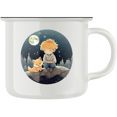 Keramický retro hrnek "Chlapec s liškou"