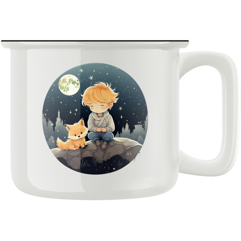 Keramický retro hrnek "Chlapec s liškou"