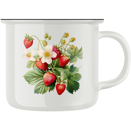 Keramický retro hrnek "Jahodník"