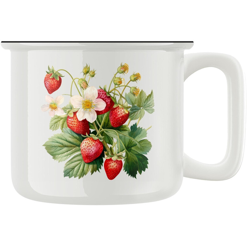 Keramický retro hrnek "Jahodník"