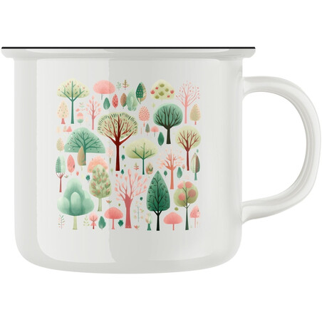 Keramický retro hrnek "Jarní les"