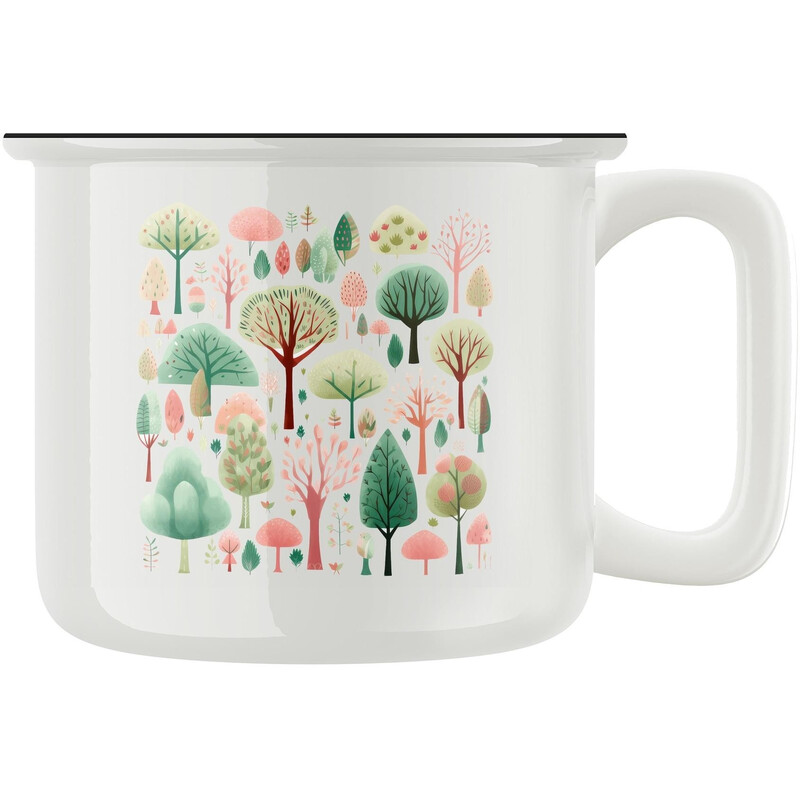 Keramický retro hrnek "Jarní les"