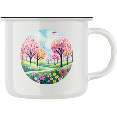 Keramický retro hrnek "Jarní nálada"