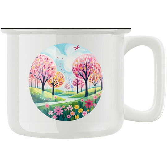 Keramický retro hrnek "Jarní nálada"