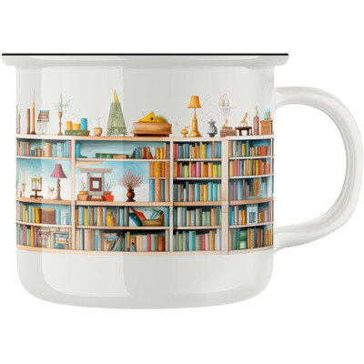 Keramický retro hrnek "Knihovna"