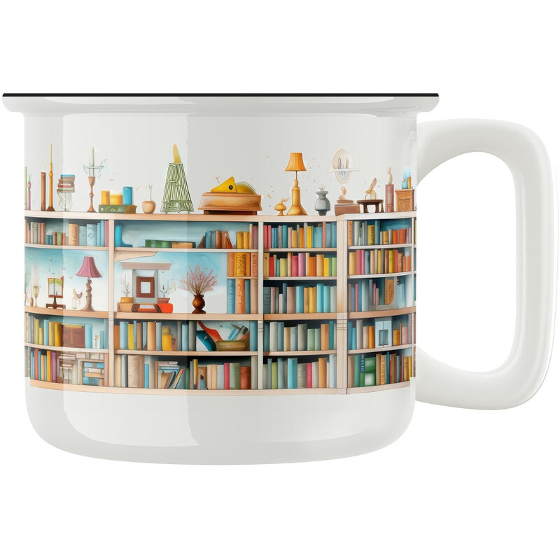 Keramický retro hrnek "Knihovna"