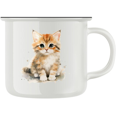 Keramický retro hrnek "Kotě je solidní"