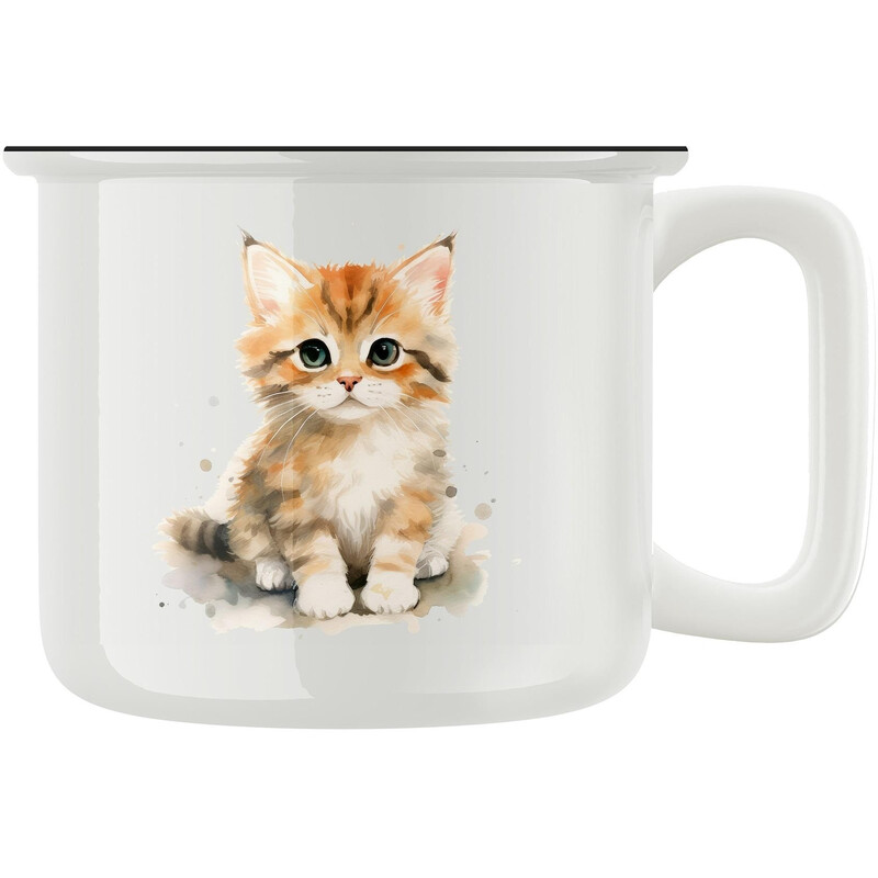 Keramický retro hrnek "Kotě je solidní"