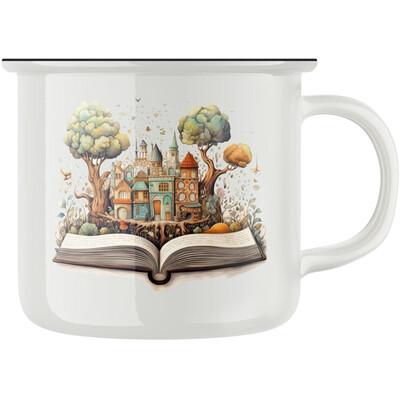 Keramický retro hrnek "Kouzlo knihy"