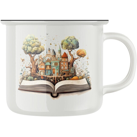 Keramický retro hrnek "Kouzlo knihy"