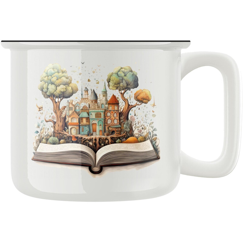 Keramický retro hrnek "Kouzlo knihy"