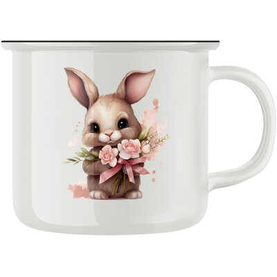 Keramický retro hrnek "Králičí holčička"