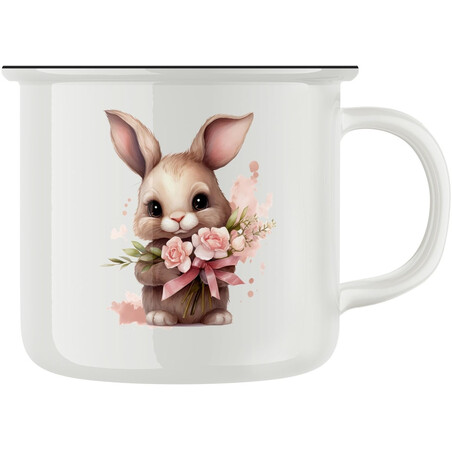 Keramický retro hrnek "Králičí holčička"