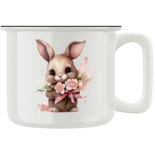 Keramický retro hrnek "Králičí holčička"