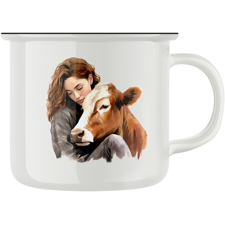 Keramický retro hrnek "Kráva je kámoš"