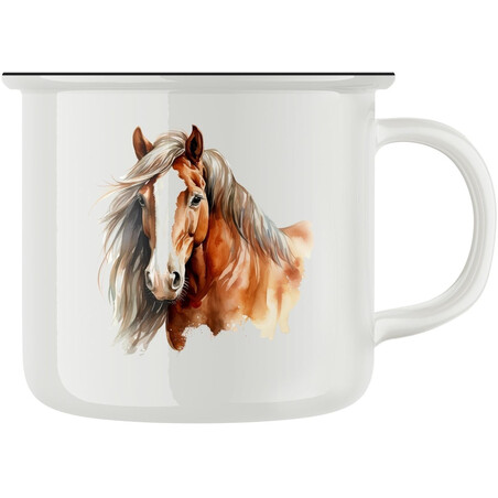 Keramický retro hrnek "Kůň"