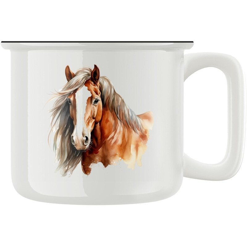 Keramický retro hrnek "Kůň"