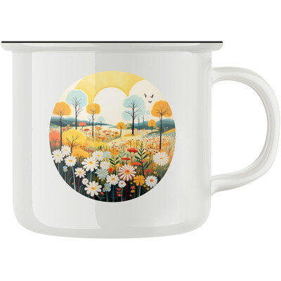 Keramický retro hrnek "Letní louka"