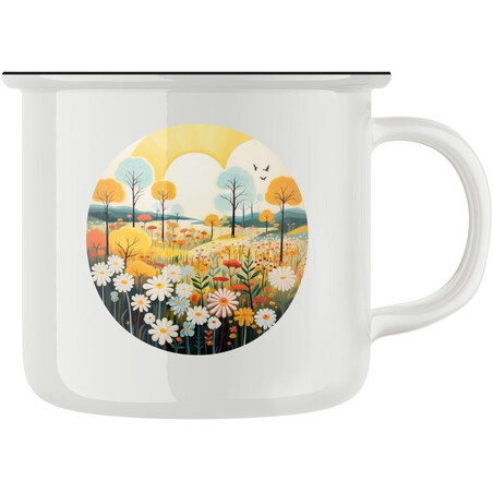 Keramický retro hrnek "Letní louka"