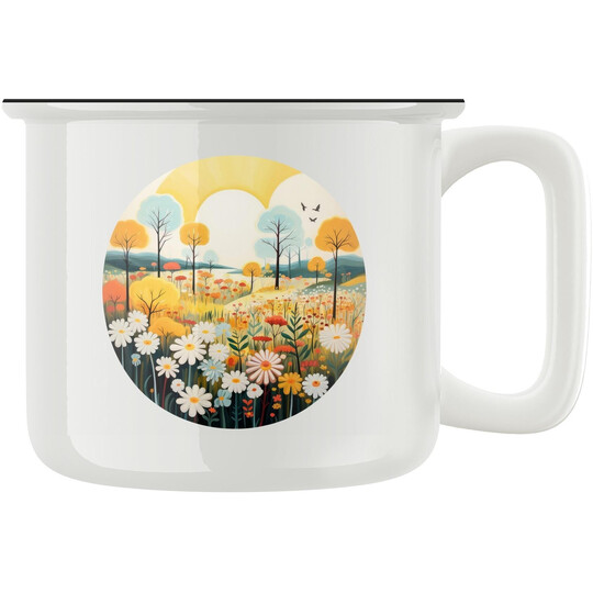 Keramický retro hrnek "Letní louka"