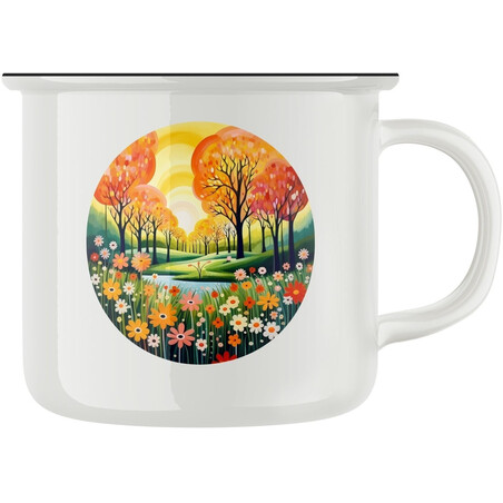 Keramický retro hrnek "Letní poezie"