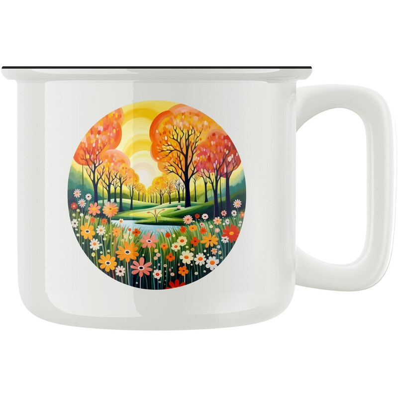 Keramický retro hrnek "Letní poezie"