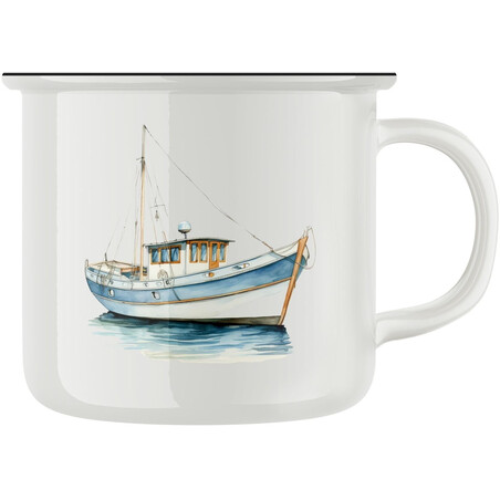 Keramický retro hrnek "Loďka"