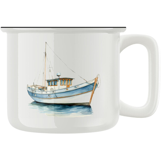 Keramický retro hrnek "Loďka"