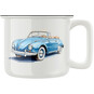 Keramický retro hrnek "Modré auto"
