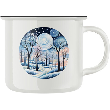 Keramický retro hrnek "Mrazíkův les"