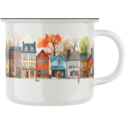 Keramický retro hrnek "Na kraji města"