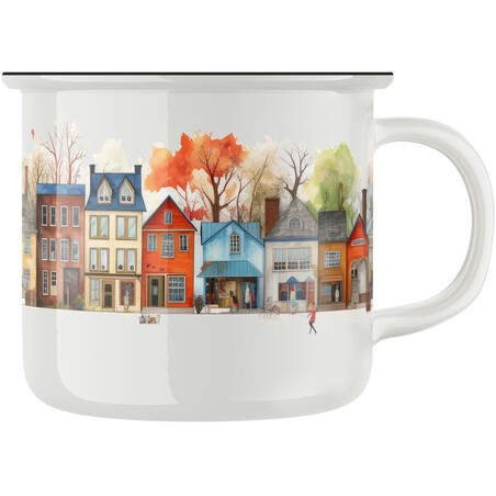 Keramický retro hrnek "Na kraji města"