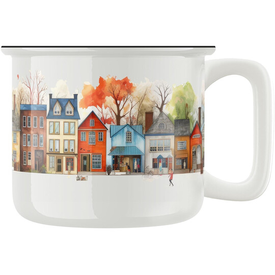 Keramický retro hrnek "Na kraji města"