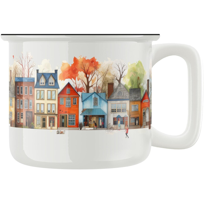 Keramický retro hrnek "Na kraji města"